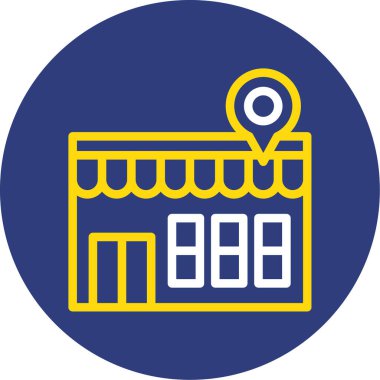 Bina. Web simgesi basit illüstrasyon