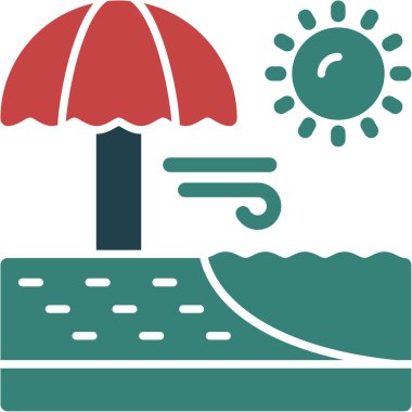 Plaj simgesi, vektör illüstrasyonu