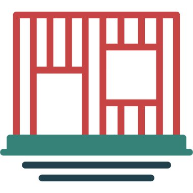 Bir bina simgesinin vektör illüstrasyonu