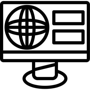 Tarayıcı web web simgesi ana hatlar biçiminde