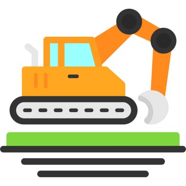 Sanayi robotu simgesi, düz tasarım