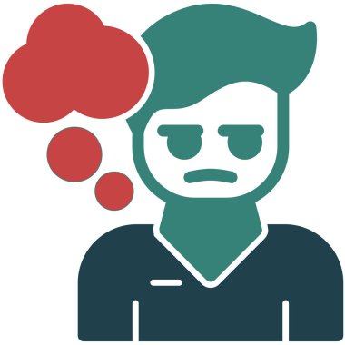 üzgün adam simgesi, vektör illüstrasyonu