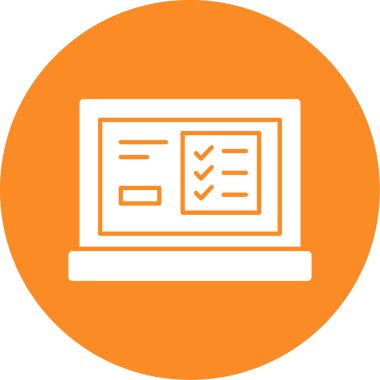 Belge simgesi, vektör illüstrasyonlu dizüstü bilgisayar