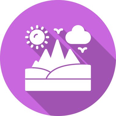 Dağların bir simgesinin vektör illüstrasyonu