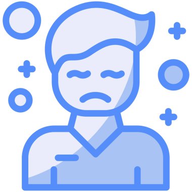 üzgün adam simgesi, vektör illüstrasyon tasarımı