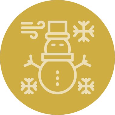 Eşsiz kardan adam vektör çizgisi simgesi