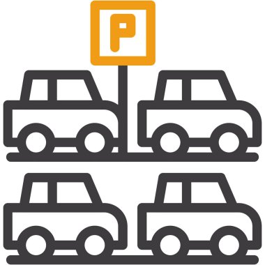 Park tabelası. araba simgesi vektör illüstrasyonu