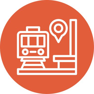 Tren İstasyonu simgesinin vektör illüstrasyonu