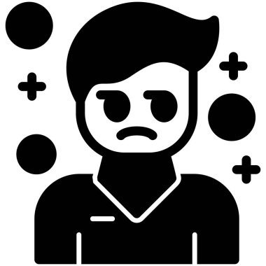 Baş ağrısı olan bir adamın vektör çizimi