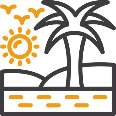 Yaz kategorisinde plaj palmiyesi simgesi