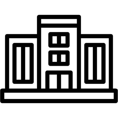 Bina. Web simgesi basit illüstrasyon