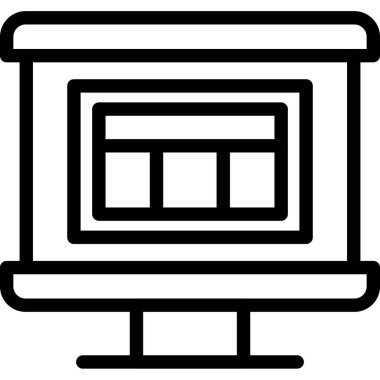 Beyaz arkaplanda ekran vektör illüstrasyonu