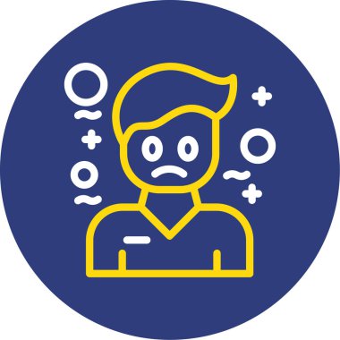 Depresyon. Web simgesi basit illüstrasyon