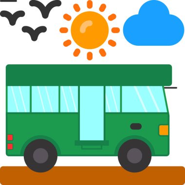 Otobüs. Web simgesi basit illüstrasyon