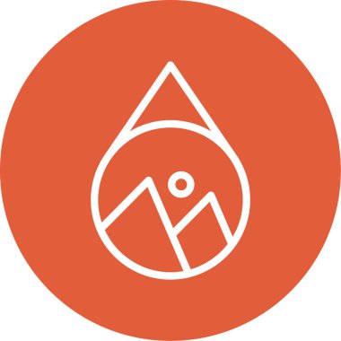 Kırmızı ve turuncu simgenin vektör çizimi