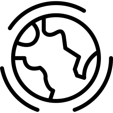 Yeryüzü ikonu ana hat vektörü. küresel gezegen. Toprak gezegeni