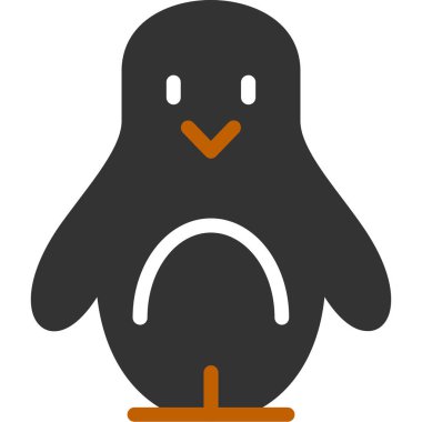 penguen düz ikon vektör düz illüstrasyon