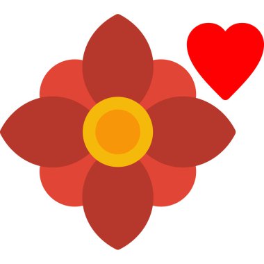 kalp çiçeği ikonu vektör illüstrasyonu