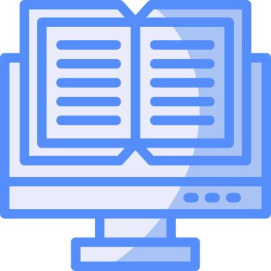 Bilgisayar kitabı dizüstü simgesi ana hat biçiminde