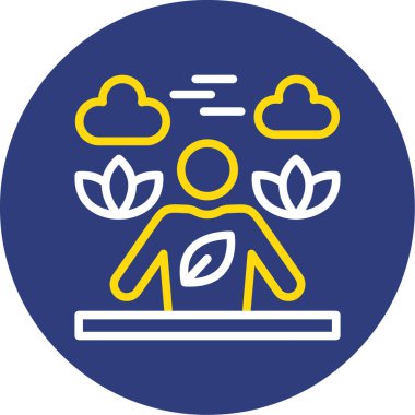 Sarı bulutlu bir adamın vektör çizimi