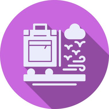 Bir valizin modern bir simgesinin vektör çizimi