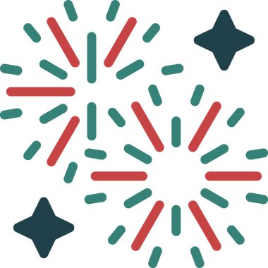 Havai fişekler. Web simgesi basit illüstrasyon