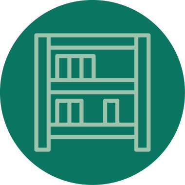 Kitaplık Satırı Çok Renkli, Vektör İllüstrasyonu