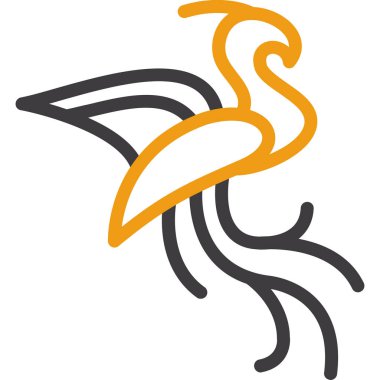 kuş düz vektör simgesi