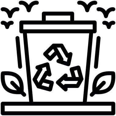 Çöp. Web simgesi basit illüstrasyon