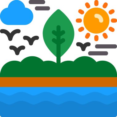 Yaz ve plaj ikonu, tatil