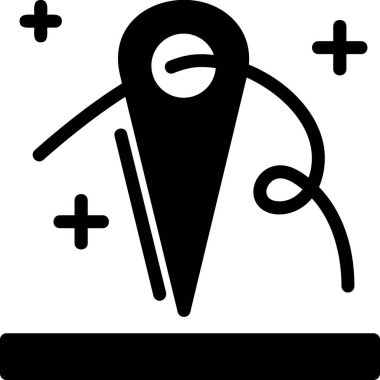 konum haritası pin simgesi ana hat biçiminde