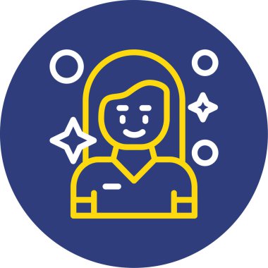 Kadın. Web simgesi basit illüstrasyon