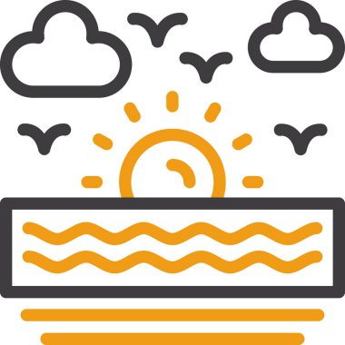 Güneş bulutu hava durumu simgesi ana hatlar biçiminde