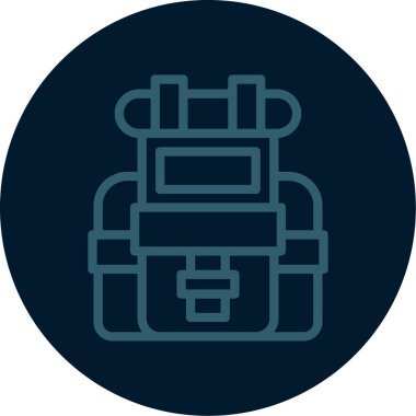 sırt çantası simgesi vektör illüstrasyonu