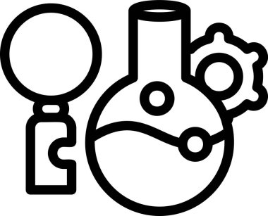 Kimyasal matara laboratuvar simgesi ana hatları biçiminde