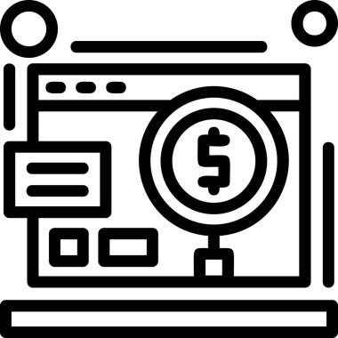 Para için. Web simgesi basit illüstrasyon