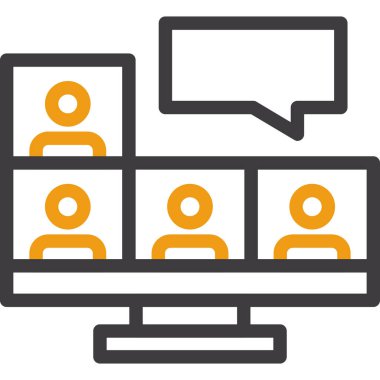 Konferans Çağrı simgesi, vektör illüstrasyonu