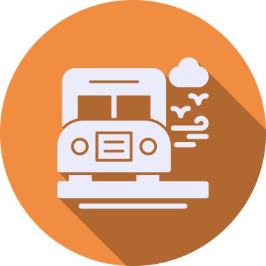 tren. Web simgesi basit illüstrasyon