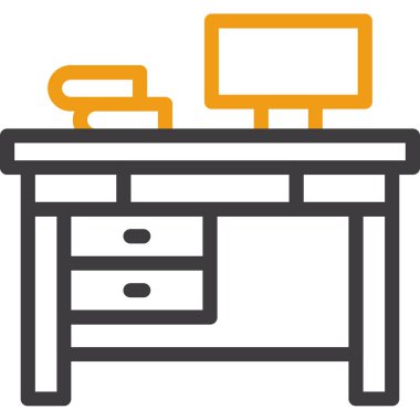 ofis masası vektör simgesi