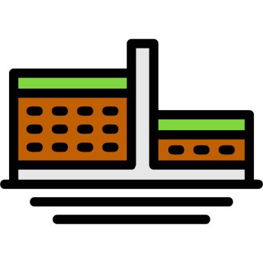 Fabrika simgesi, vektör illüstrasyonu