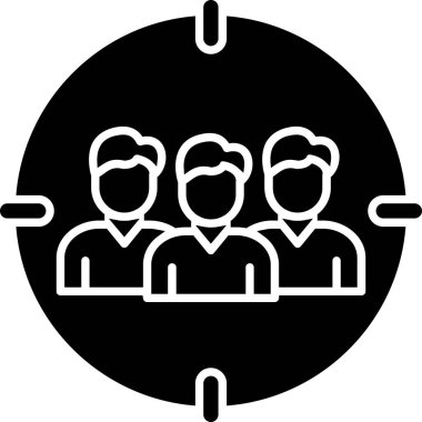 İnsan simgesinin vektör illüstrasyonu, takım çalışması siyah