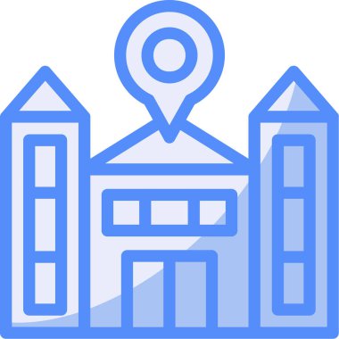 şehir binası simgesi, vektör illüstrasyonu