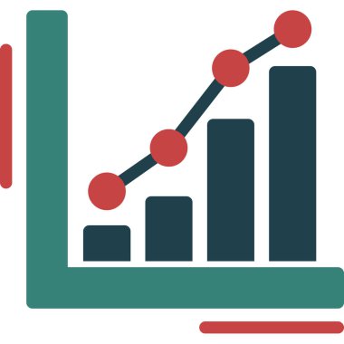 business graph vektör çizgisi simgesi, grafik vektör illüstrasyonu