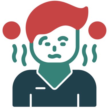 Baş ağrısı olan kadın, vektör illüstrasyonu