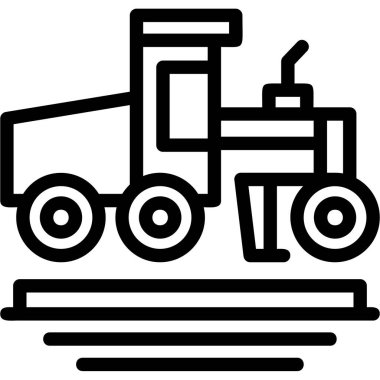 Traktör ikon vektör illüstrasyonu