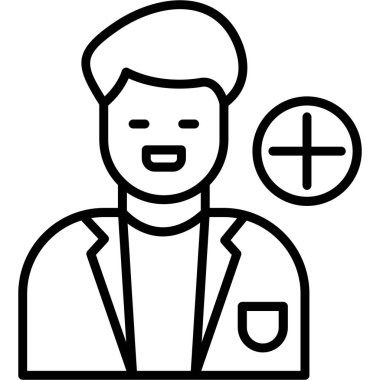 Hemşire doktor simgesi, taslak biçimi