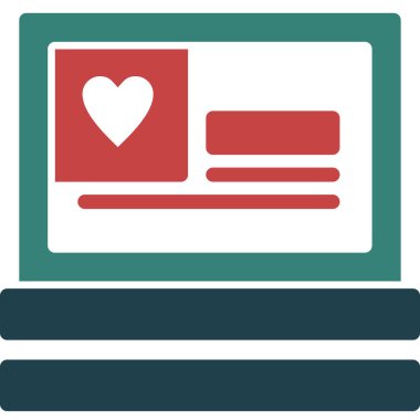aşk bilgisayarı, web simgesi, basit tasarım illüstrasyonu