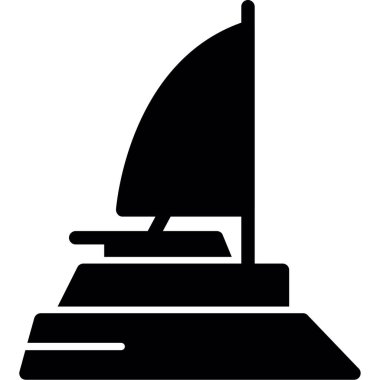 Yelkenli. Web simgesi basit tasarım