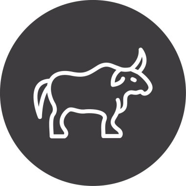 İnek simgesinin vektör illüstrasyonu, çiftlik simgesi