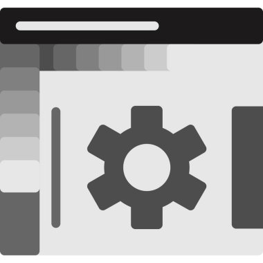 Web tasarım ayarı simgesi doldurulmuş ana hatlar biçiminde